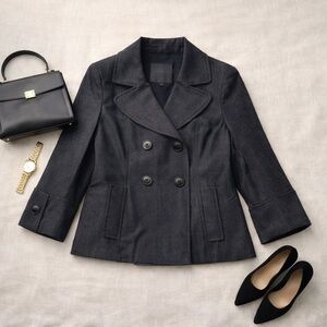Classiques Entier Wool Blend Peacoat Jacket | Tailored Minimalist Chic | M